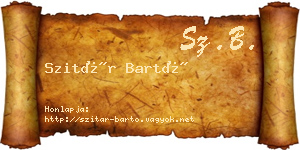 Szitár Bartó névjegykártya